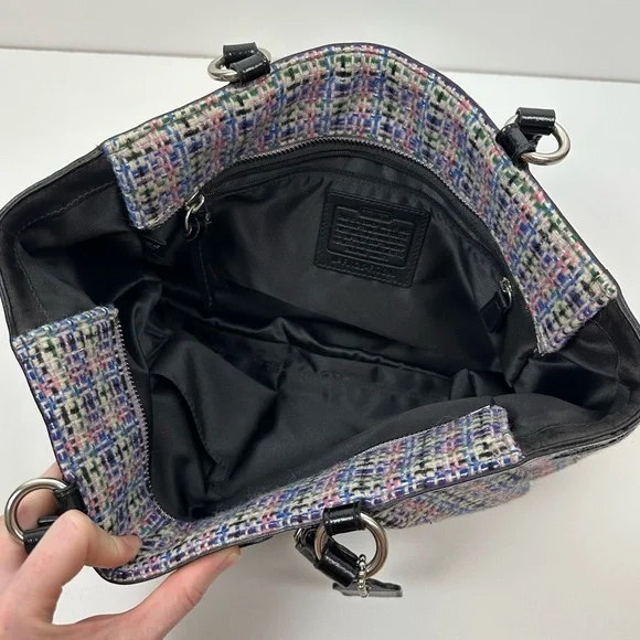 Coach Gallery Multicolored Herringbone Tweed Tote Bag - Picture 11 of 16